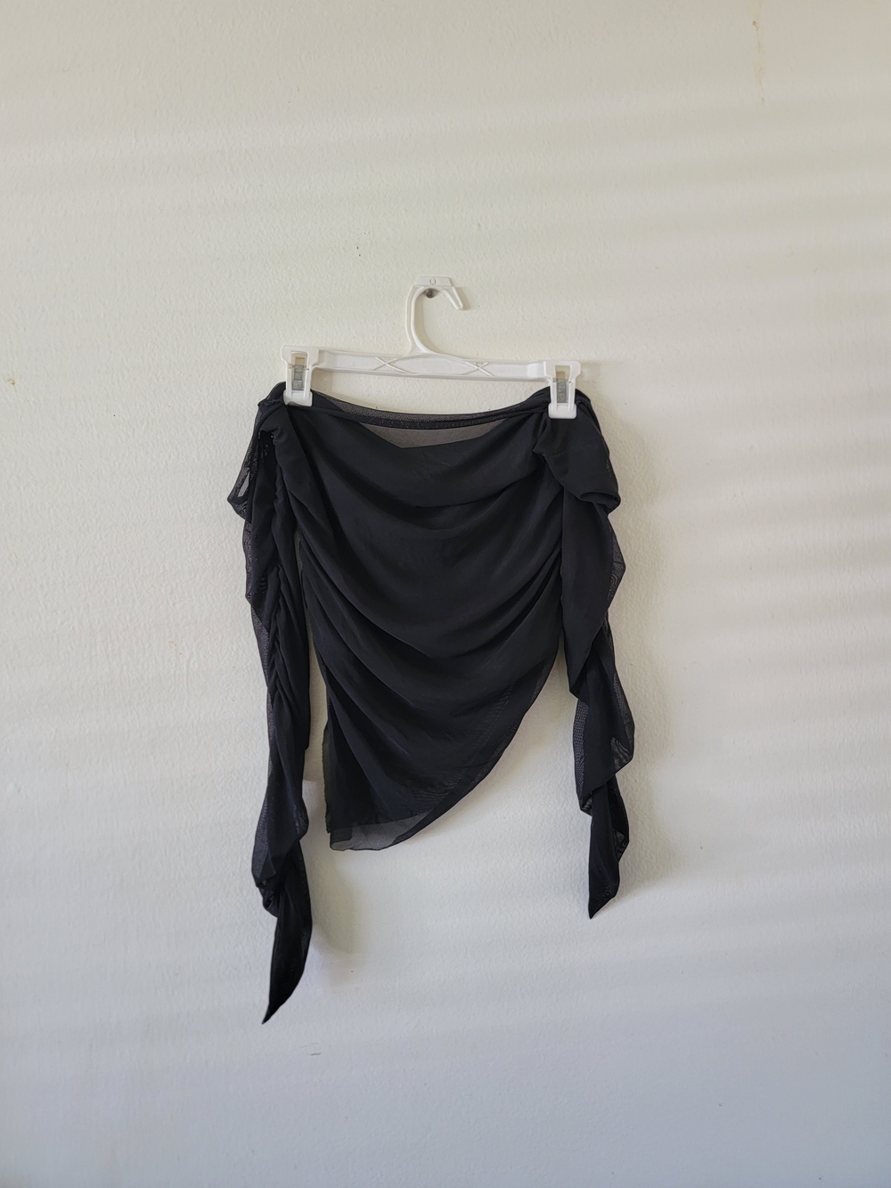 Women's Black Asymmetric Draped Blouses